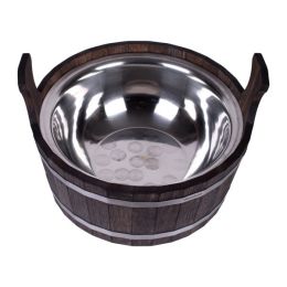 Шайка Woodson 15л. с нержавеющей вставкой, темная (дуб)