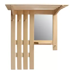 Полка-вешалка SL "Большая с зеркалом", 3 крючка, липа